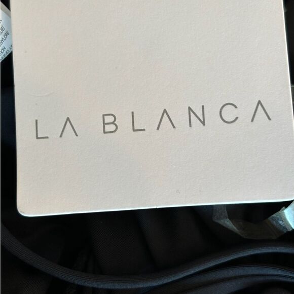 NWT La Blanca Island Goddess Underwire Cross Back One Piece Swimsuit Black - Picture 8 of 9